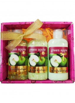 Подарочный набор "Зеленое яблоко": гель, молочко, соль для ванны