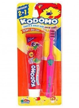 Кодомо детская зубная паста + щетка 2 в 1 "Зиг-Заг"