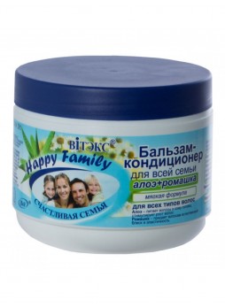 Happy Family Бальзам-кондиционер для всех типов волос "Алоэ + ромашка"