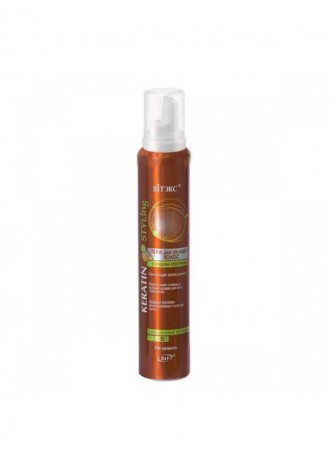 Keratin Styling Пена для укладки волос с жидким кератином суперсильной фиксации