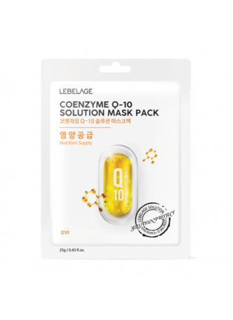 Маска для лица тканевая КОЭНЗИМ Q-10 Coenzyme Q-10 Solution Mask Pack, 25 г