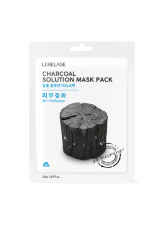 Маска для лица тканевая ДРЕВЕСНЫЙ УГОЛЬ Charcoal Solution Mask Pack, 25 г