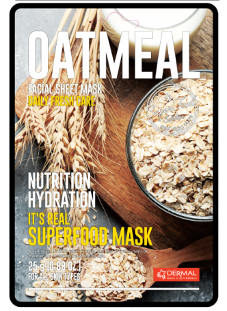 Маска для лица тканевая ОВСЯНАЯ КРУПА It's Real Superfood Mask OATMEAL, 25 мл
