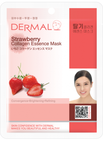 Маска для лица тканевая КОЛЛАГЕН и КЛУБНИКА Strawberry Collagen Essence Mask Soothing, 23 мл