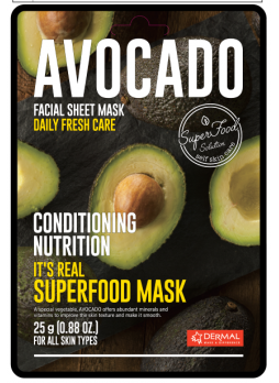 Маска для лица тканевая АВОКАДО It's Real Superfood Mask AVOCADO, 25 мл