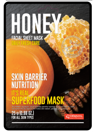 Маска для лица тканевая МЕД It's Real Superfood Mask HONEY, 25 мл