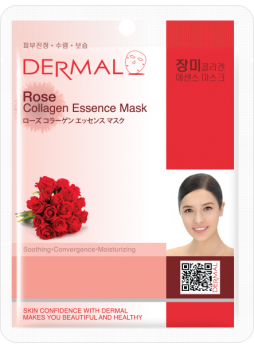 Маска для лица тканевая КОЛЛАГЕН и РОЗА Rose Collagen Essence Mask Soothing, 23 мл