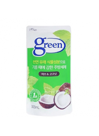 Средство для мытья посуды ТРАВЫ И КОКОС GREEN, 300 мл
