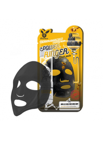 НАБОР Тканевая маска для лица ДРЕВЕСНЫЙ УГОЛЬ Black Charcoal Honey Deep Power Ringer Mask Pack, 10 шт