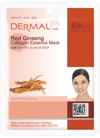 Маска для лица тканевая КОЛЛАГЕН и ЖЕНЬШЕНЬ антивозрастная Red Ginseng Collagen Essence Mask Wrinkle-care, 23 мл