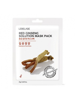 Маска для лица тканевая КРАСНЫЙ ЖЕНЬШЕНЬ Red Ginseng Solution Mask, 25 г